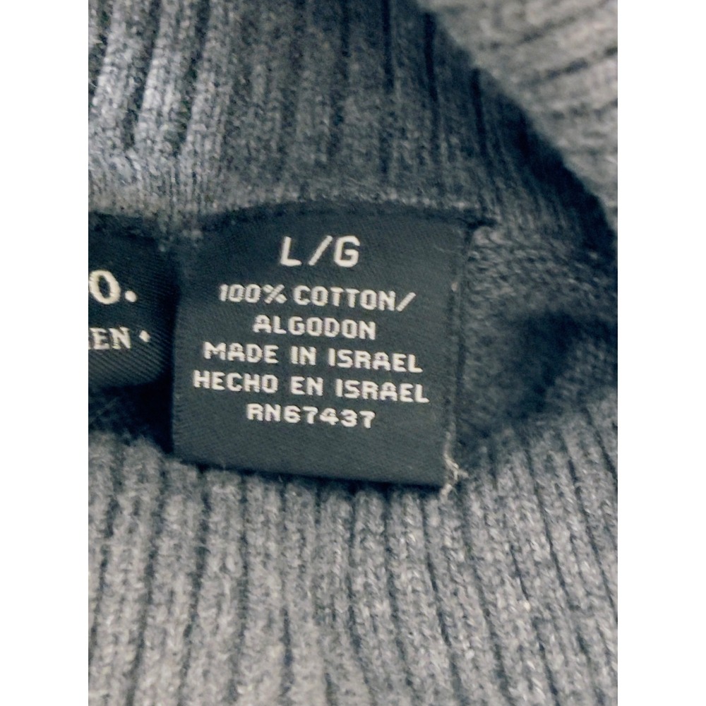 Polo Jeans Co Ralph Lauren Women Gray Turtleneck Sweater Large Flag Logo Preppy - Picture 5 of 6